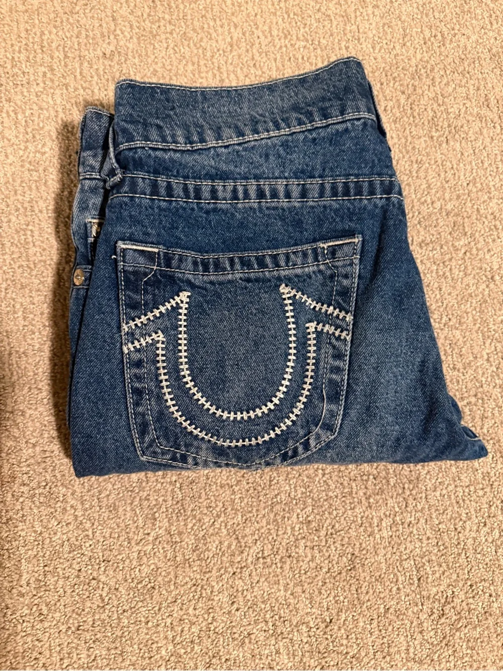 True Religion men’s Blue Denim Jeans - relaxed Straight Fit